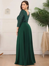 Robe de soirée grande taille avec haut scintillant - LUNEA | Élégance et Glamour