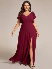 Robe de soirée grande taille fendue et fluide - LUNÉA | Beauté & Glamour