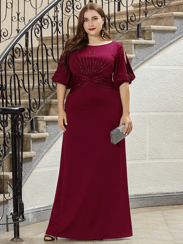 Robe de soirée grande taille manches papillon - LUNÉA | Charme & Glamour