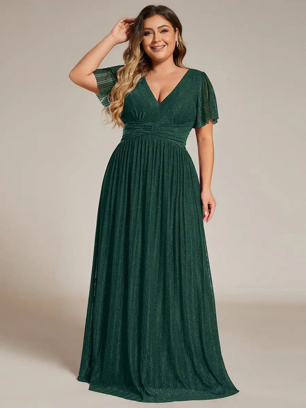 Robe de soirée grande taille en tissu pailleté - LUNEA | Éclat et élégance